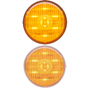 2.5 Inch Round 7 LED Amber Marker and Clearance Light with PL-10 Connection