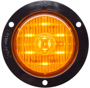 2.5 Inch Round 7 LED Amber Marker and Clearance Light with Weathertight Connection