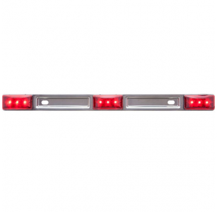 14 1/4 Inch 9 LED Red Identification Light Bar with .180 Male Bullet Plug