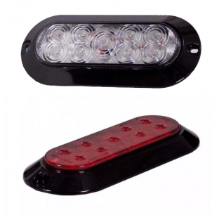 Oval Red Surface Mount Spot/Tail/Turn Light, 7.9