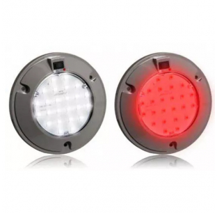 6 Inch Interior 24 LED Red/White Dome Light, 105 Lumens, 12V, 3-Position Switch, Low Profile, Maxxima, Fits Most Trucks