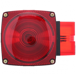 Passenger Side Self Grounding Red Tail Light with Quick Connect Ports - Incandescent Combination