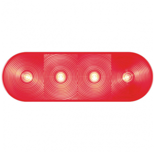 6 Inch Oval 4 LED Red Stop/Turn/Tail Light with PL-3 Connection for Vehicles