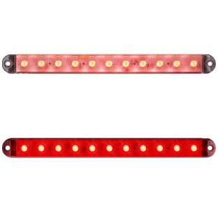 15 Inch 11 LED Red Thinline Stop, Turn, Tail Light with .180 Male Bullet Plugs