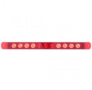 17 Inch 11 LED Red Stop, Turn, Tail Light with .180 Male Bullet Plugs