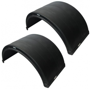 TPHD 26x26x54 Black Polypropylene Full Radius Fender Kit with Mounting Brackets