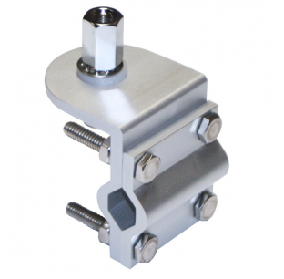 TPHD Stainless Steel Double Groove Mirror Mount with SO-239 Stud Connector, Non-Corrosive, 4-Bolt, Adjustable Angles