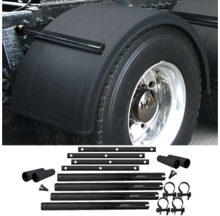 76 Inch Poly Rolled Edge Single Fenders With Mounting Kit for Trucks