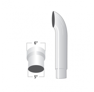 36 Inch Curved Top Stack with 6 to 5 Inch Reduced Outside Diameter for Exhaust Systems