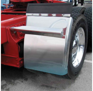 27 Inch Premium Stainless Steel Quarter Fenders with Triangular Arms and Mirror Shine, Sold in Pairs by Trux