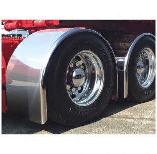 96 Inch Smooth Long Single Axle Fender, 14 Gauge Stainless Steel, Fits Most Truck Models, Low Rider Style, 24x24 Inch Dimensions