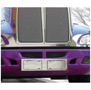 Kenworth T660 Double License Plate Holder, Stainless Steel, Polished Corners, Includes Hardware Kit