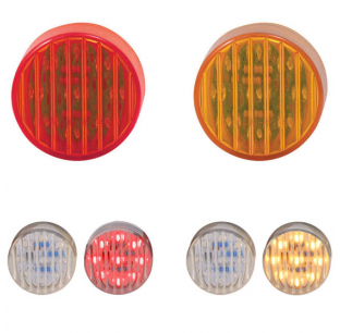2 Inch Round 9 LED Marker Light with Ribbed Lines