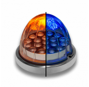 Dual Revolution Blue Auxiliary To Amber Clearance And Marker 19 LED Watermelon Light