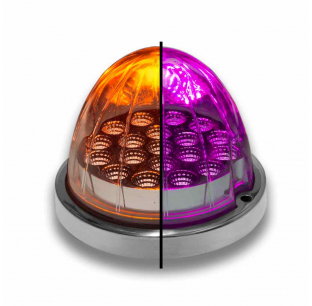 Dual Revolution Purple to Amber 19 LED Watermelon Clearance Marker Light