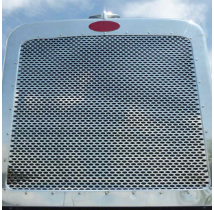 Peterbilt 389 Extended Hood Stainless Steel Front Grille with Oval Punch Outs