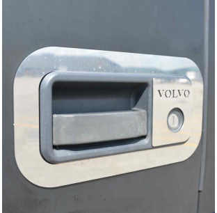 Stainless Steel Volvo Door Handle Trim for VN600/VN700/800 Series 2003 & Newer, Fits Most VN630, 670, 730, 780, VT800 Models