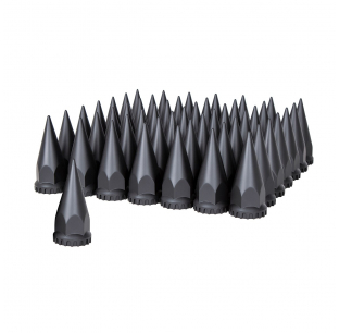 33 MM By 4 - 3/4 Inch 60 Pack Black Thread On Spike Nut Covers With Flange