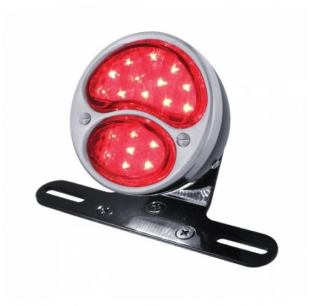 LED Black DUO Lamp Tail Light with License Light and Custom Mounting Bracket for Motorcycles and Trucks