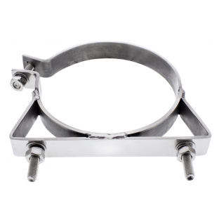 7 Inch Kenworth Stainless Steel Exhaust Clamp - Chrome Plated, 5 3/4 Inch Bolt Spacing, Fits Most Kenworth Models, 1 Year Warranty