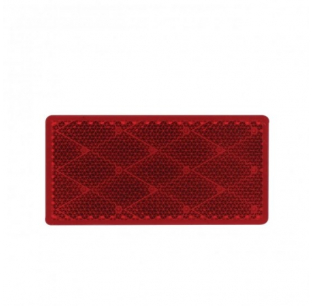 Red Rectangular Reflector with Adhesive Backing