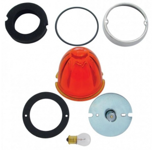 Glass Lens Conversion Kit with 1156 1-Contact Plug-In Socket - (UP32164) Kit with Dark Amber Watermelon Glass Lens - FOR OFF-ROA