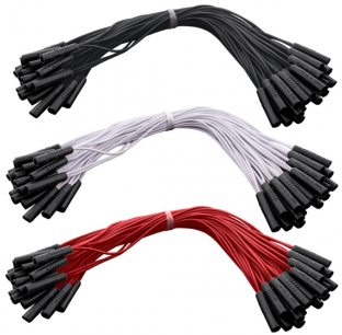 .180 Female Plug Wire Harness, 50 Plugs, 12 Inch Lead, Red/White/Black, Fits Most Models