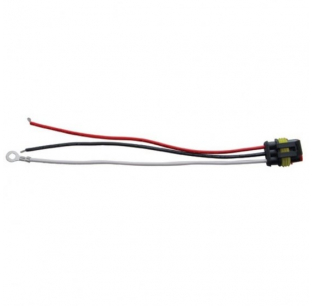 3 Wire Molded Plug with White Ground, Black Tail, Red Stop Wires - Fits Most Truck Models - United Pacific 6 Month Warranty