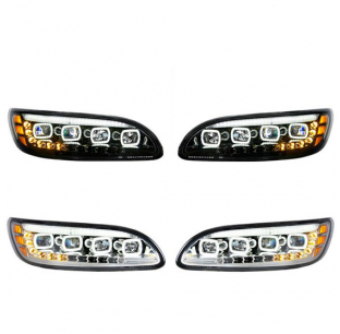 Peterbilt 382,384,386,387 Quad-LED Position And Sequential Signal Headlights