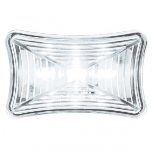 White LED Rectangle Auxiliary Light with Clear Lens, 3 Bright LEDs, IP67 Water Resistant, 2.25x1.125x1.375 Inches