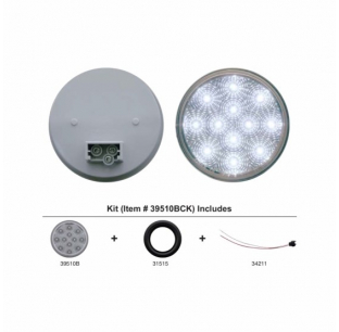 12 LED 4 Inch Reflector Auxiliary/Utility Light with Clear Lens and Epoxy Seal