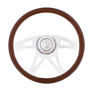 18 Inch Boss Steering Wheel for 1989-2006 Freightliner with Chrome Spokes and Horn Button