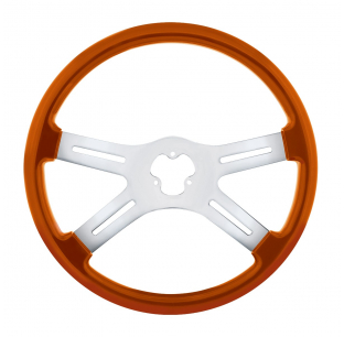 18 Inch Cadmium Orange 4 Spoke Steering Wheel