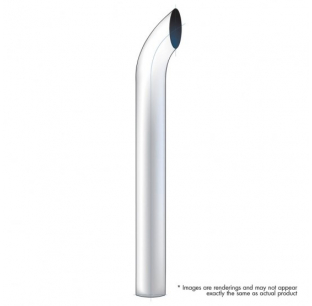 7 Inch Diameter 108 Inch Length Curved Plain Bottom Chrome Exhaust for Trucks - United Pacific 1 Year Warranty