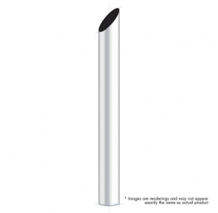 7 Inch O.D. 108 Inch Length Mitred Plain Bottom Chrome Exhaust Stack for Trucks