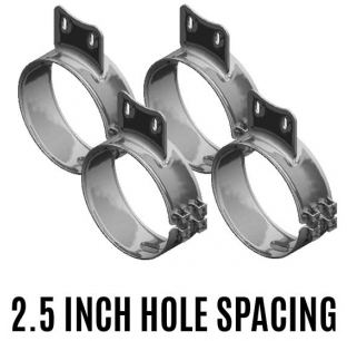 Set of Four 6 Inch Diameter Western Star Clamps with 2.5 Inch Hole Spacing