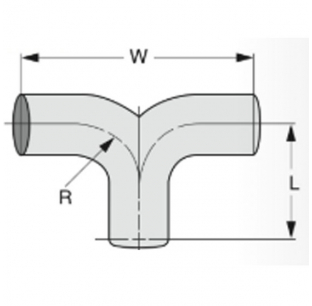 Chrome Plated Plain End Exhaust Y-Divider - Various Sizes and Lengths Available