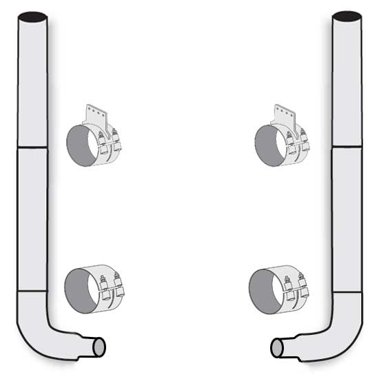 American Eagle Stainless Steel Exhaust Kit with Flat Top Stacks & 90 Degree Elbows for Non AeroCab Models