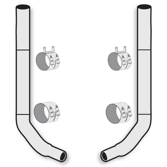 American Eagle 8x114 Inch SS Flat Top Exhaust Kit for Kenworth Aerocab - High Quality, Stainless Steel, Multibend Elbows