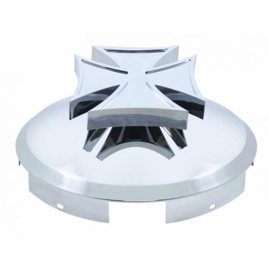Chrome Plated Front Hub Cap with Spinner 5 Even Notched And 1 Inch Lip