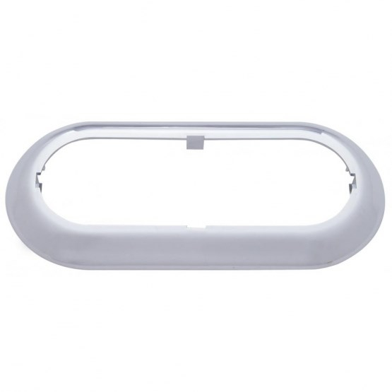 Chrome Plastic Oval Snap On Light Bezel