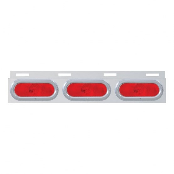 Stainless Top Mud Flap Plate with 3 Oval Incandescent Lights for Trucks