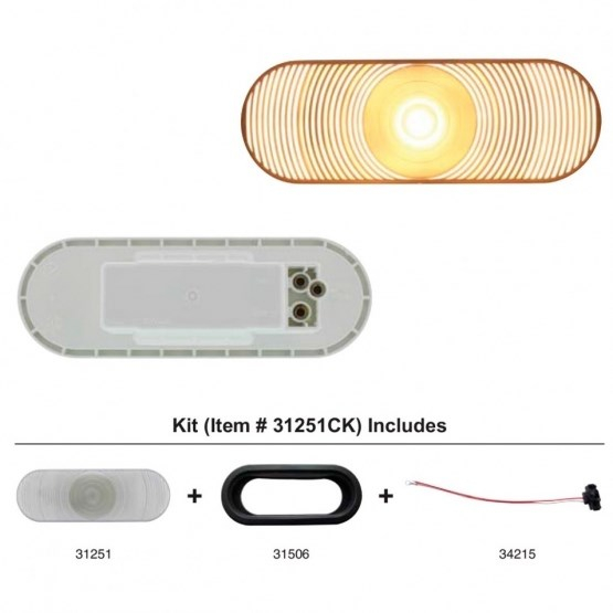 Incandescent Oval Back Up Light Kit With Clear Lens