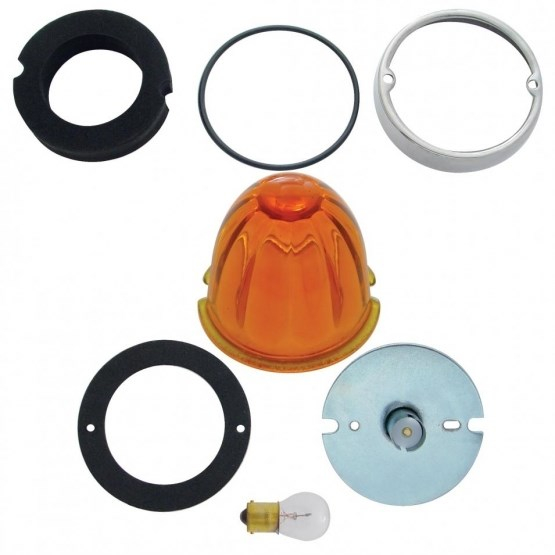 Glass Lens Conversion Kit with 1156 1-Contact Plug-In Socket - (UP32163) Kit with Amber Watermelon Glass Lens