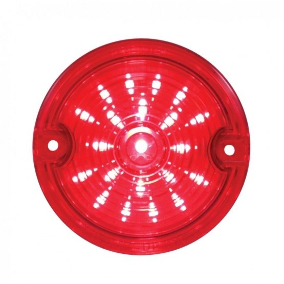 LED 3 1/4 Inch Round Harley Signal Light Dual Function Red LED Red Lens UP37575