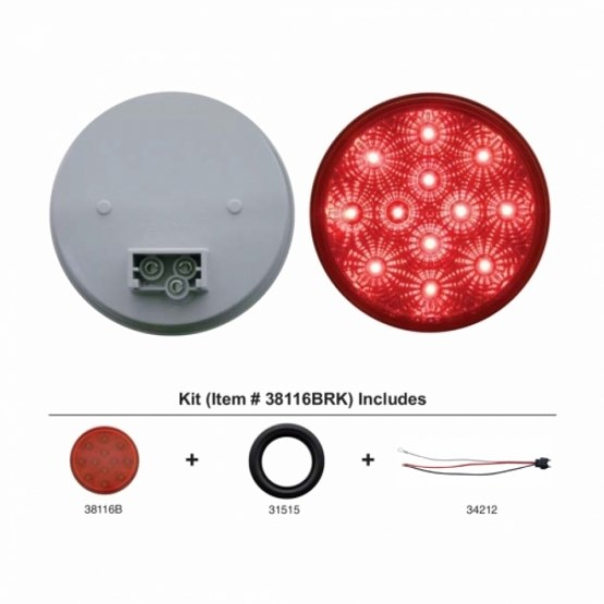 4 Inch Stop, Turn And Tail Light Kit With Red LEDs And Reflective Lens