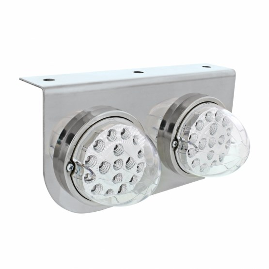 Light Bracket With Two 17 LED Dual Function Clear Reflector Lights
