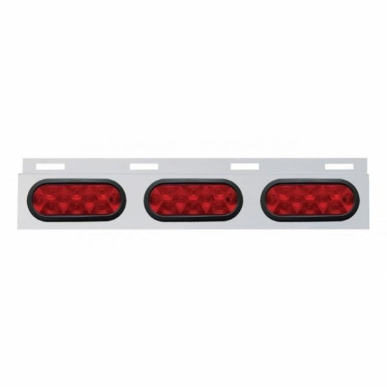 Top Mud Flap Plate With Three 10 LED Oval Lights And Grommets