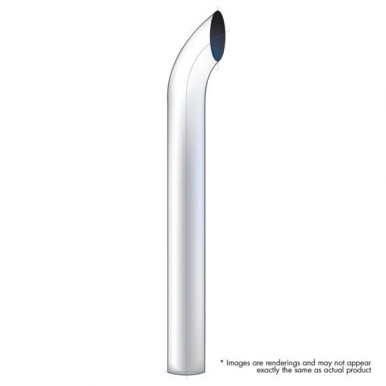 6 Inch Diameter 24 Inch Length Curved Plain Bottom Exhaust
