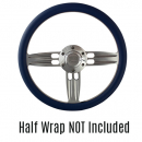 14 Inch Polished Double Barrel Half Wrap Steering Wheel